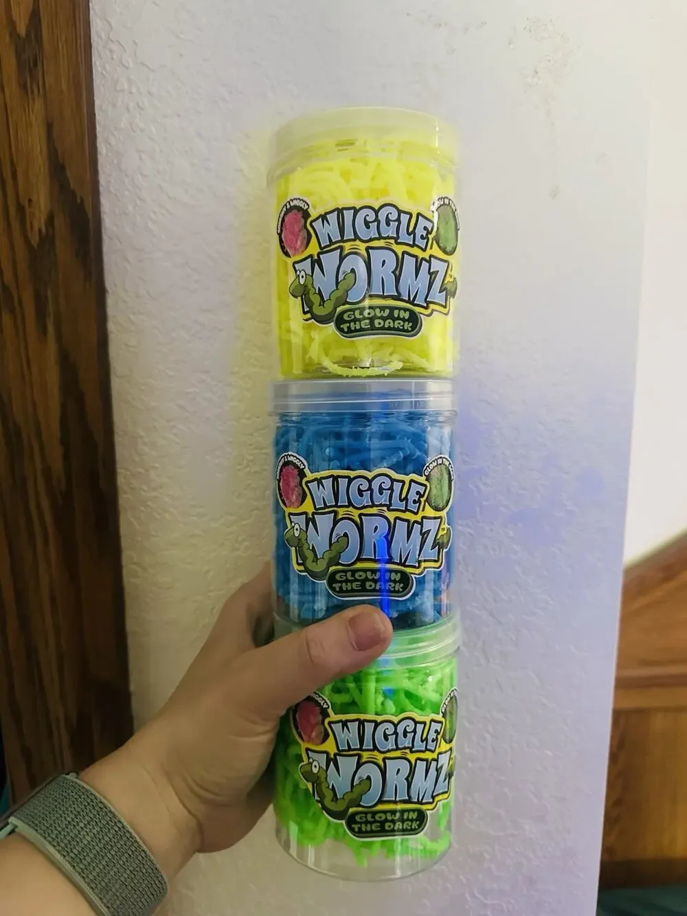 VIRAL JA-RU Wiggle Wormz Glow in the Dark Squishy Worms Toy Jar [SET OF 3] Ja-Ru